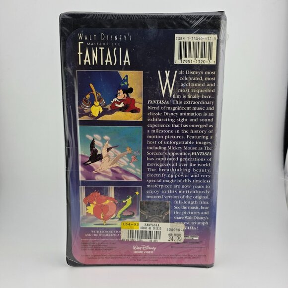 Fantasia (Walt Disney's Masterpiece, 1991) Animation & Anime VHS Tape Sealed - Picture 3 of 4